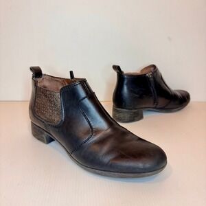 Dansko Lola Ankle Boots Size 10/EU 41 Bootie Leater Moto Biker Leather Round Toe